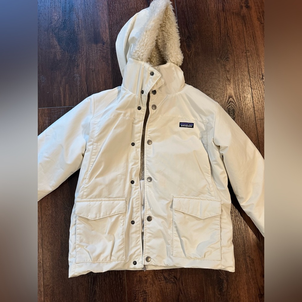 Patagonia Kids Cream Puffer Jacket excellent condition M size 10
